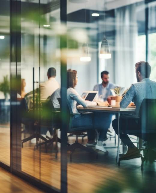 Business office with blurred people casual wear, with blurred bokeh background Business office with blurred people casual wear, with blurred bokeh background